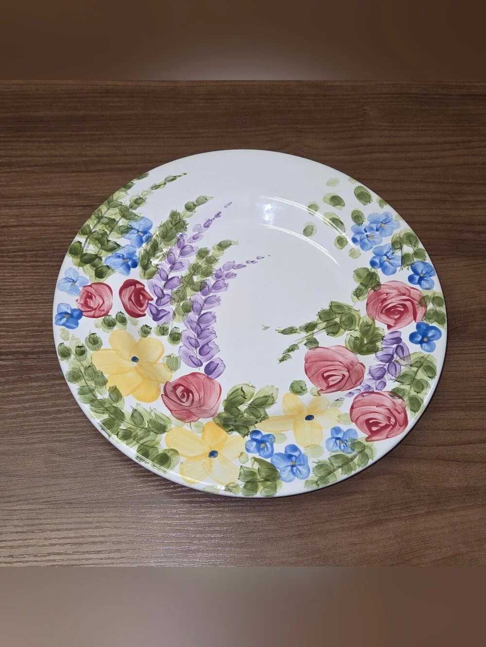 Tabletops Unlimited Valentino Ceramic Hand Painted Floral Dinner Plate 11